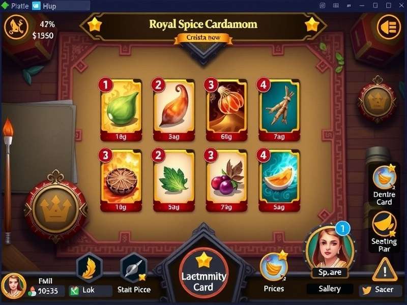 Royal Spice Cardamom Triumph card collection showing different spice cards